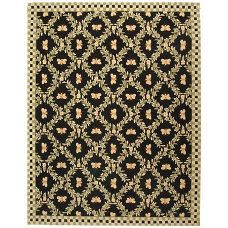 SAFAVIEH 4 ft. x 4 ft. Round Country and Floral Chelsea Black Hand Hooked Rug HK55B-4R